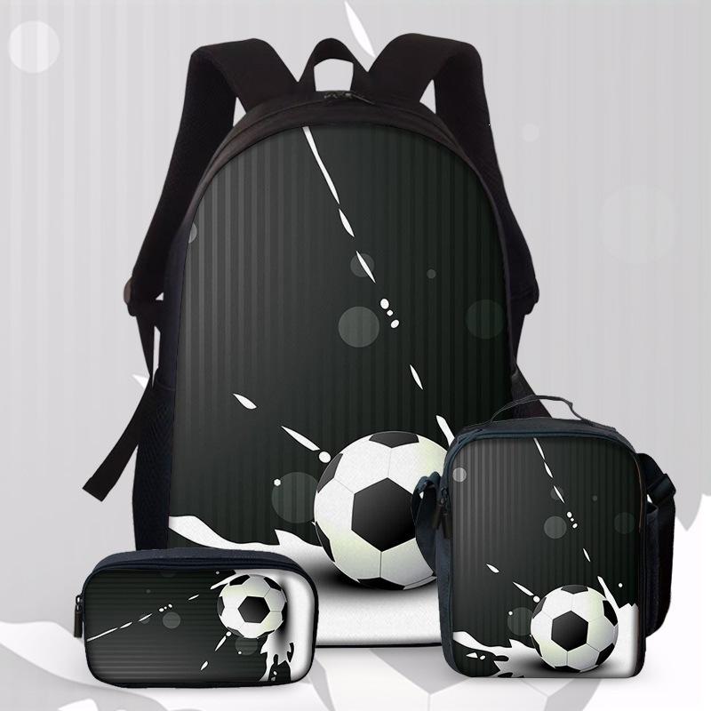 Large Capacity Schoolbag with Shoulder Strap; Student Three-piece Pencil Case Set