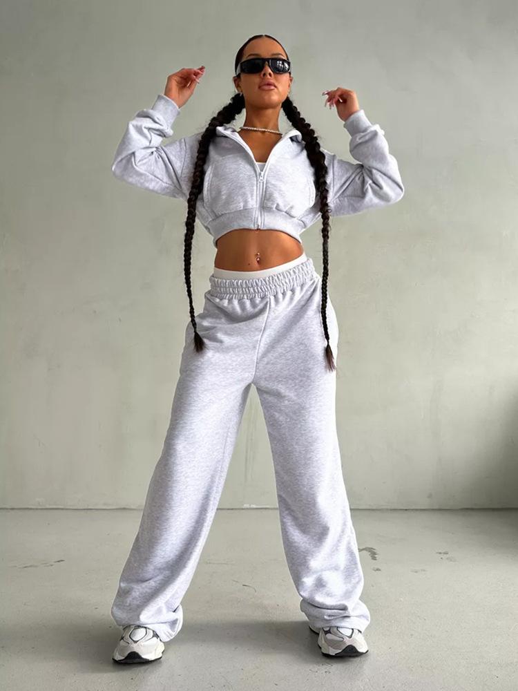 2026 Sexy Mode Lounge-Set Langarm Kapuzen-Crop-Top Shorts Cardigan Jogginghose 2-teiliges Outfit