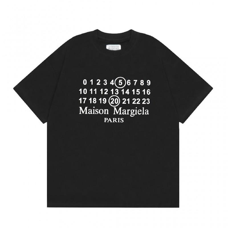 Digital Print MM6 Cotton T-Shirt Men Women Short Sleeve Casual Top 230g