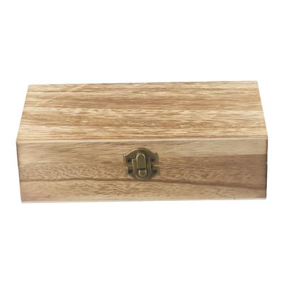 Caja de Almacenamiento Rectangular de Madera Para Guardar Té, Granos de Café y Decorar el Hogar Caja de Madera con Hebilla Retro 20 X 10 X 6 Cm