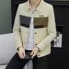 Nowy Płaszcz Męski Wiosenny i Jesienny Modny Dopasowany Koreański Styl Przystojna Kurtka z Klapami Prosta i Uniwersalna Codzienna