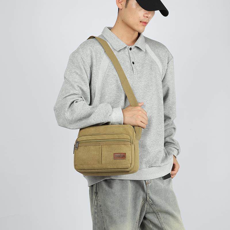 Fashion Canvas Single Shoulder Bag Unisex Travel Crossbody Bag Outdoor Casual Satchel Vintage Messenger Bags
