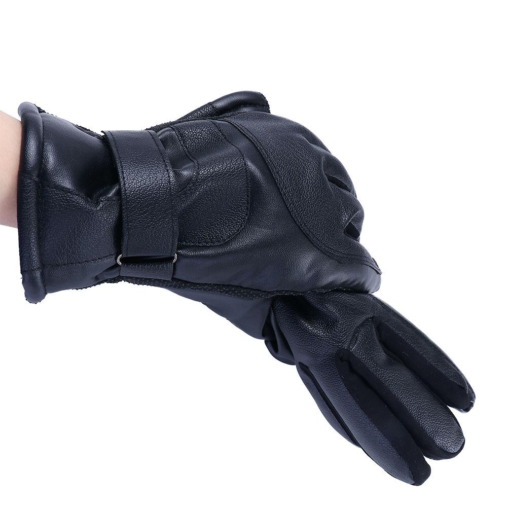 Outdoor Clambing Driving Thicken Warm Korean Mittens Men Black Gloves PU Leather Winter Gloves