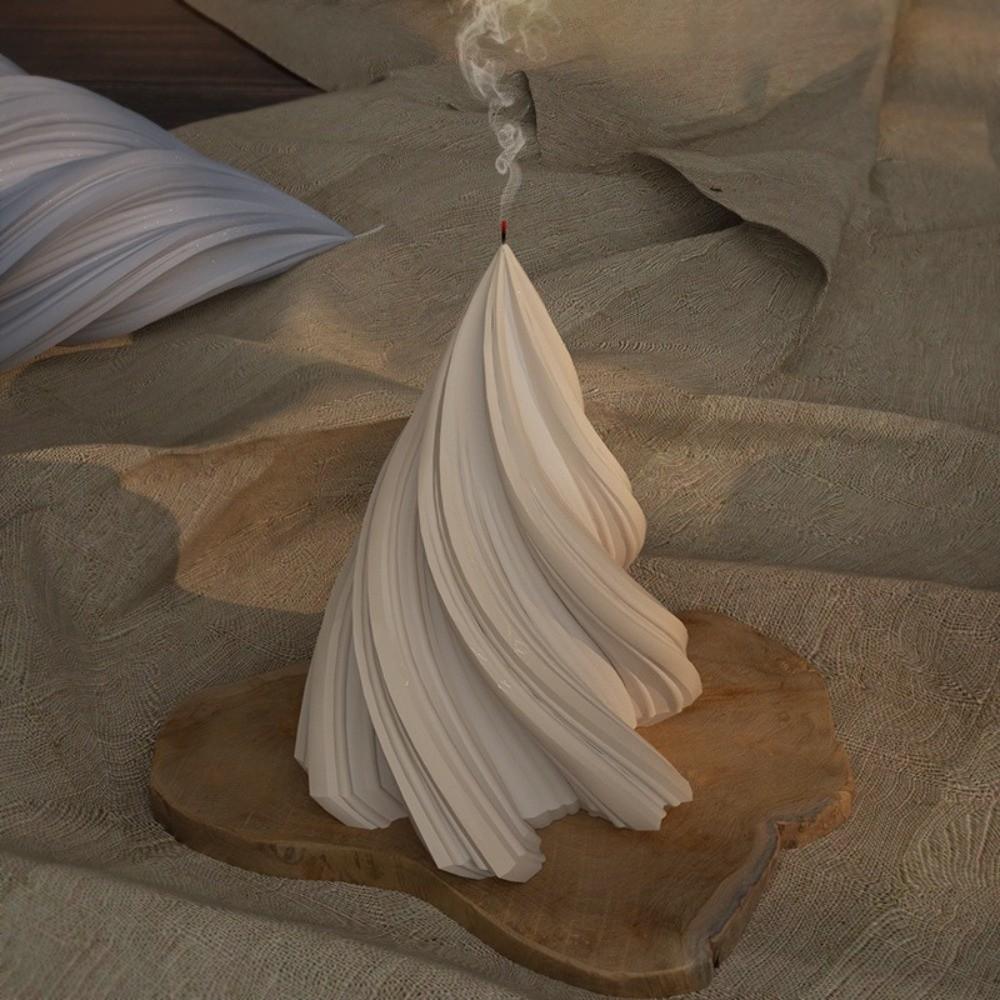 New Silicone Scented Candle Mold Craft Making Abstract Art Taper Candle Mould Swirl Design Plaster Resin Mold Home Decor