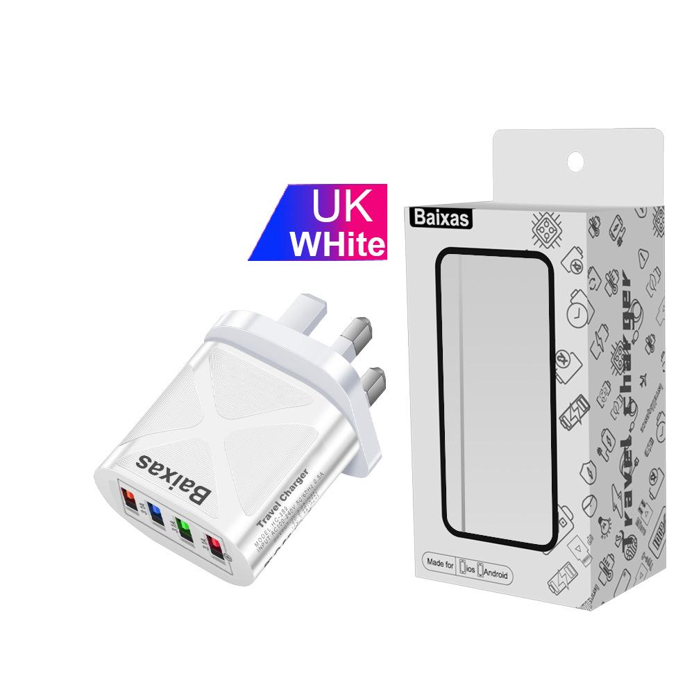 4-Port USB Travel Charger 5V/2.4A Fast Charge - AU/EU/UK/US Plug