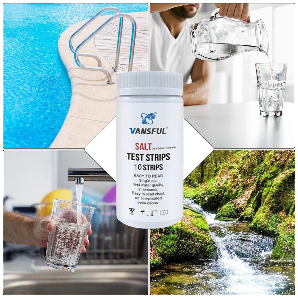 For Water Hot Tub Spa Swimming Pool Salt Test Strips Pool Detection Paper Strips Accurate Measurement Water Testing Tool 10pcs