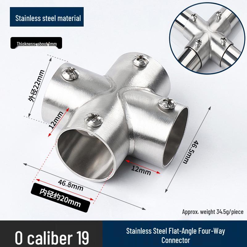Stainless Steel Right Angle Tee Connector 19mm-32mm Joint Elbow Assembly Frame Fastener