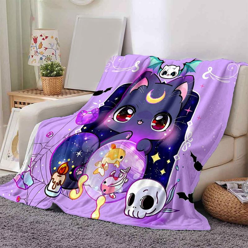 1pc Moon Goddess Cat Blanket  Soft Throw for Room Decor, Perfect Gift, Living Room, Travel, Camping, Car Blankets, Beach