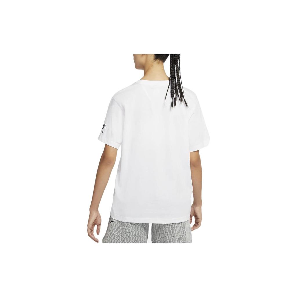 Nike Vzdušné reflexní nápisy Crew Neck Sportovní tričko s krátkým rukávem Dámské topy Bílé DD5432-100