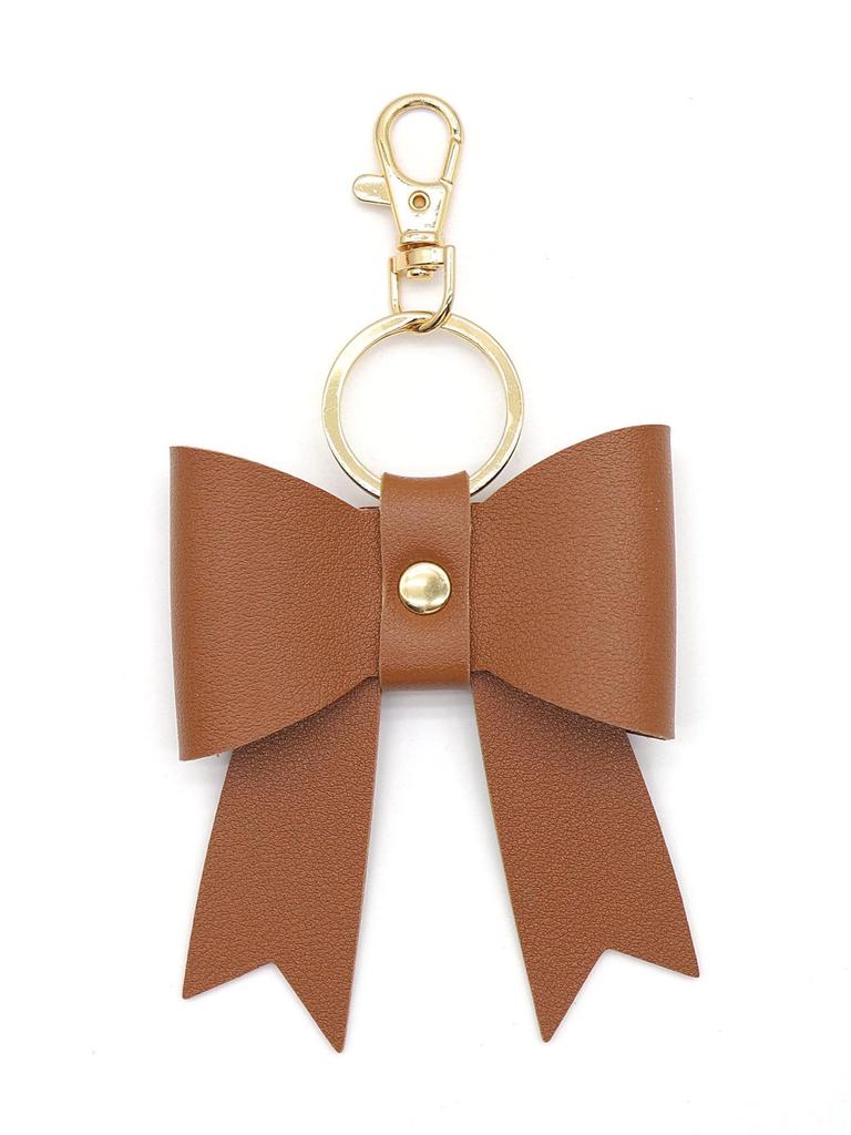 Bow Shaped PU Leather Keychain Bag Pendant Ornament