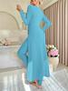 New Design Crew Neck Ruffled Long Sleeve Set 2 Pieces Spring Set