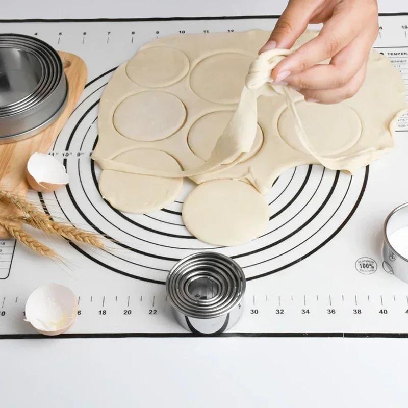 5 szt./zestaw Okrągła forma do ciastek Stal nierdzewna Narzędzia do pieczenia Ciasto na pierogi Ciasto Pieczenie ciasta Mus Forma do wykrawania Zestawy Pierścień do deseru