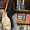 Korean Style Ins Canvas Bag With Same English Letters Large Capacity Tote Single-shoulder Handbag Women's