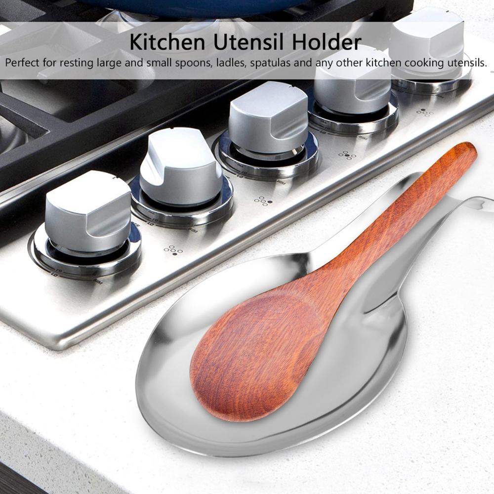 Dinnerware Cooking Utensils Stainless Steel Spoon Rest Ladle Holder Tableware Rack Spatula Stand