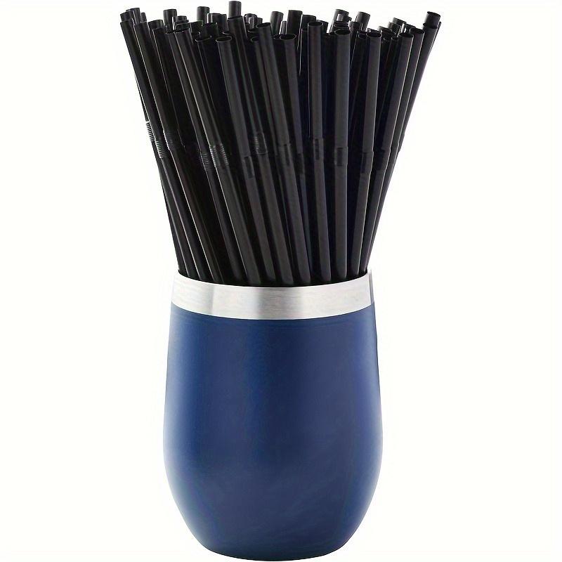 100pcs Thick and Durable Black Straws, Length 8.27 Inches/21cm, Diameter 0.24 Inches/0.6cm, Suitable for Kitchen,Milk, Soda