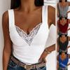 Lace V Neck Sleeveless Casual Women Tank Top