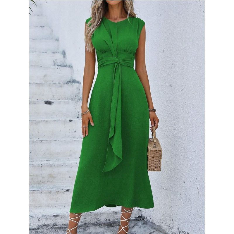 Summer Women Dress Casual Ladies Skirt Summer Fashion Kinked Sleeveless Dress