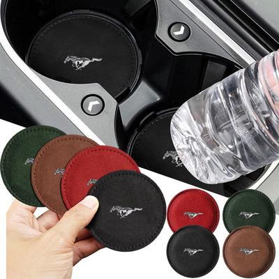 Araba Bardaklık Altlığı PU Deri Yuva Kaymaz Bardak Altlığı Matı Focus mk2 mk3 Fiesta mk7 Ranger Mondeo mk4 S-MAX Kuga Mustang İçin