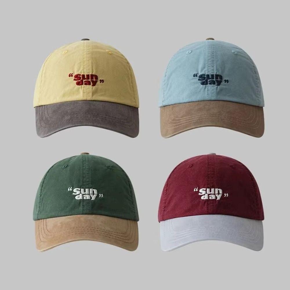 Cotton Vintage Baseball Cap Korean Style Teenagers Hat Retro Letter Embroidery Baseball Hat  Summer