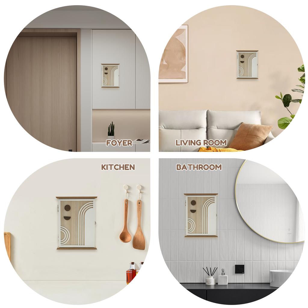 Wood Key Box Decorative Key Holder Wall Mounted Key Holder Box Organizer with 6 Hooks Key Cabinet for Home Entrance Living Room