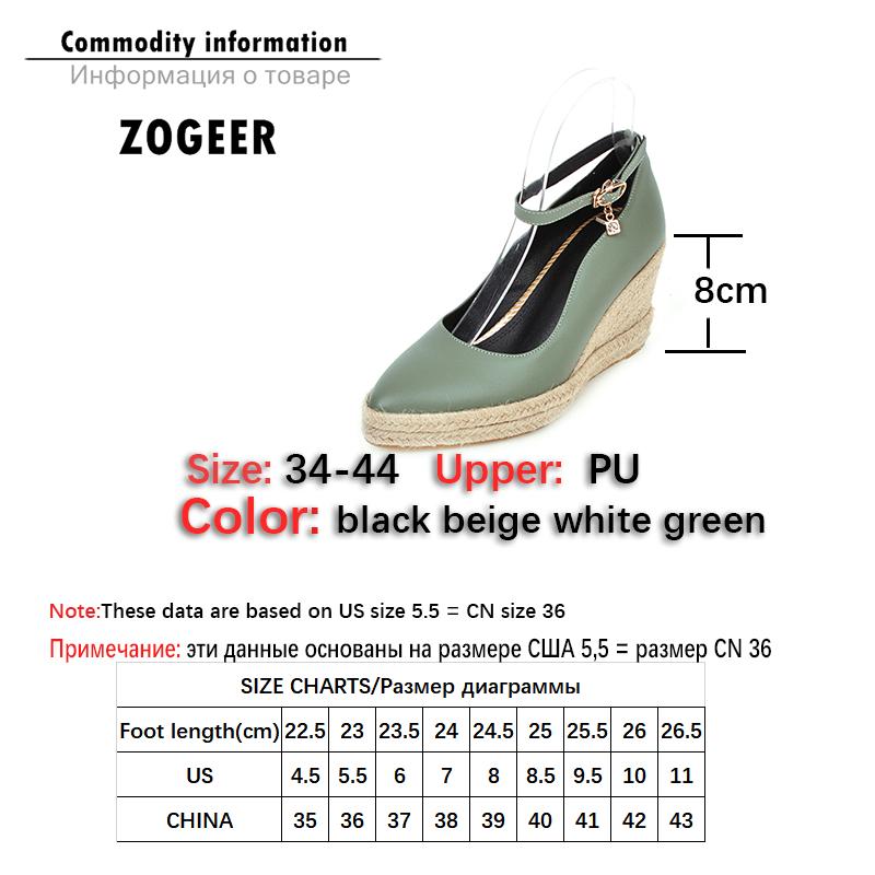 Classic Wedges Shoes For Women Spring Casual Ankle Straps High Heels Pumps Shoes White Green Wedge Wedding Office Shoes Female
