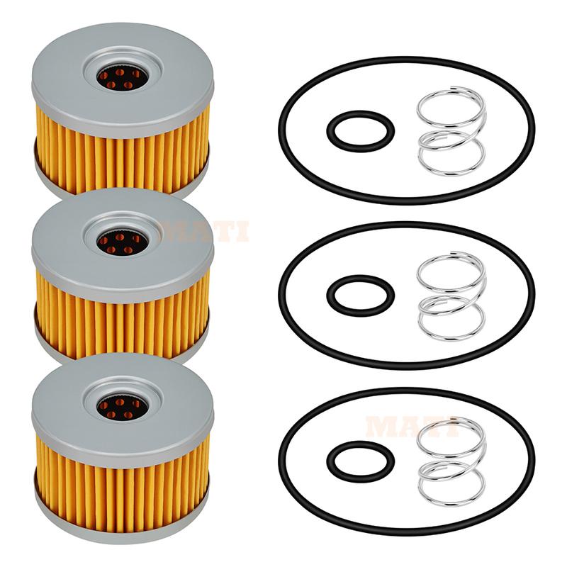 M MATI 3-delars oljefilter och o-ring med fjädersats för Suzuki Savage 650 LS650 DR650S SP500 SP600 1981- 16510-37450 09280-15007