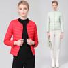 Autumn and winter new light down jackets women wear short round neck down jackets collarless women's clothing warm liner slim
