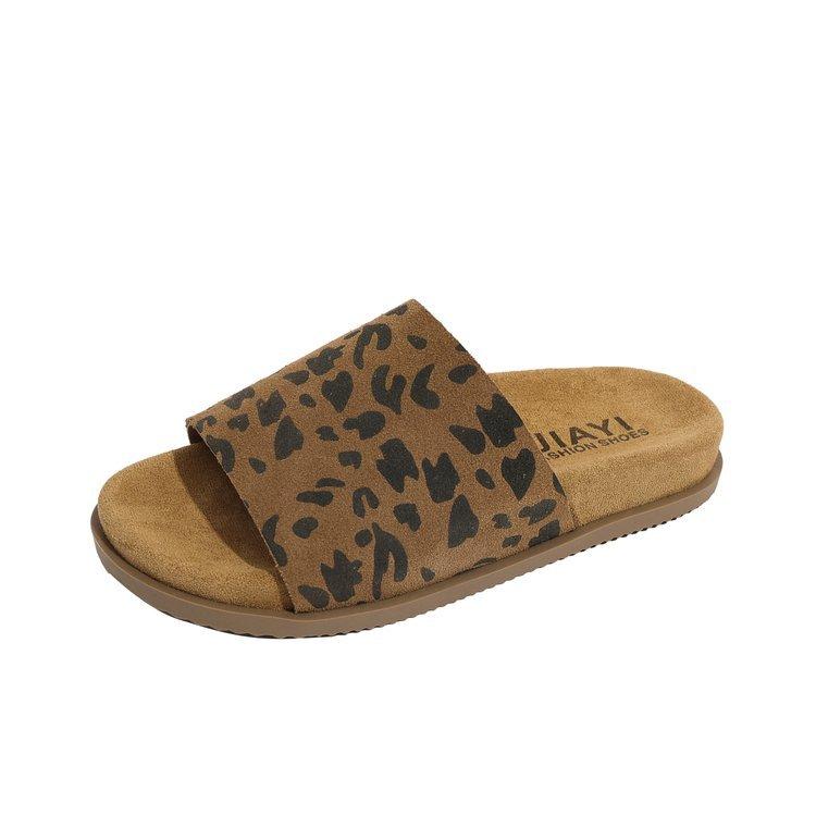 

[Youshilai] Fashion flat-bottomed one-word slippers 2025 autumn new niche vacation style open-toed sandals 40