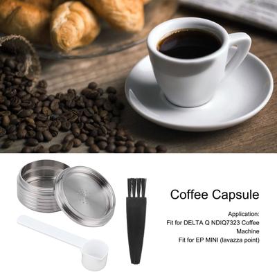 Capsula Tazza Capsula Caffè Filtro Caffè Riutilizzabile Capsula Caffè con Cucchiaio Spazzolino Adatta per Macchina Caffè DELTA Q NDIQ7323