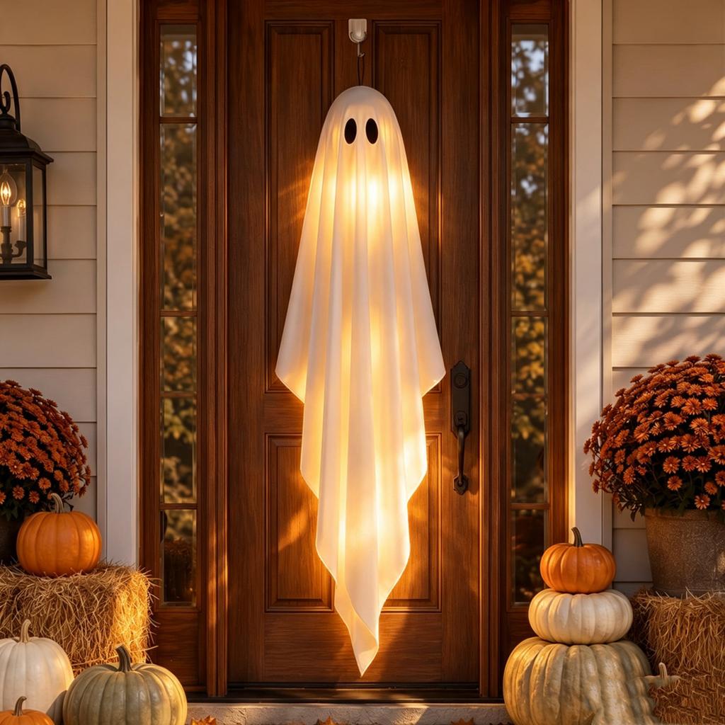 Große Halloween-Hängedekorationen mit Licht, Batteriebetrieben, 1,2m/1,5m/1,8m, Innen-Außen-Dekoration