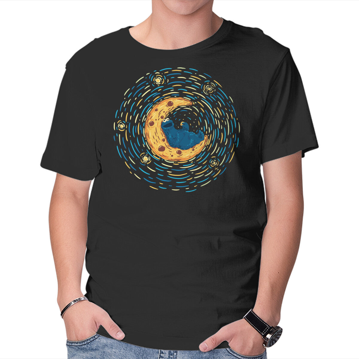 Unisex Crew Neck T-Shirt Monster Dream Graphic Short Sleeve Casual Tee L