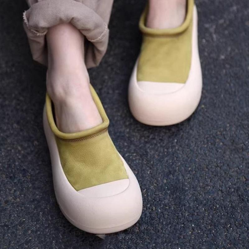 

Niche design 2025 new retro platform round head spring and summer sports shoes casual single shoes ugly cute shoes women s shoes 35 светло-зеленый