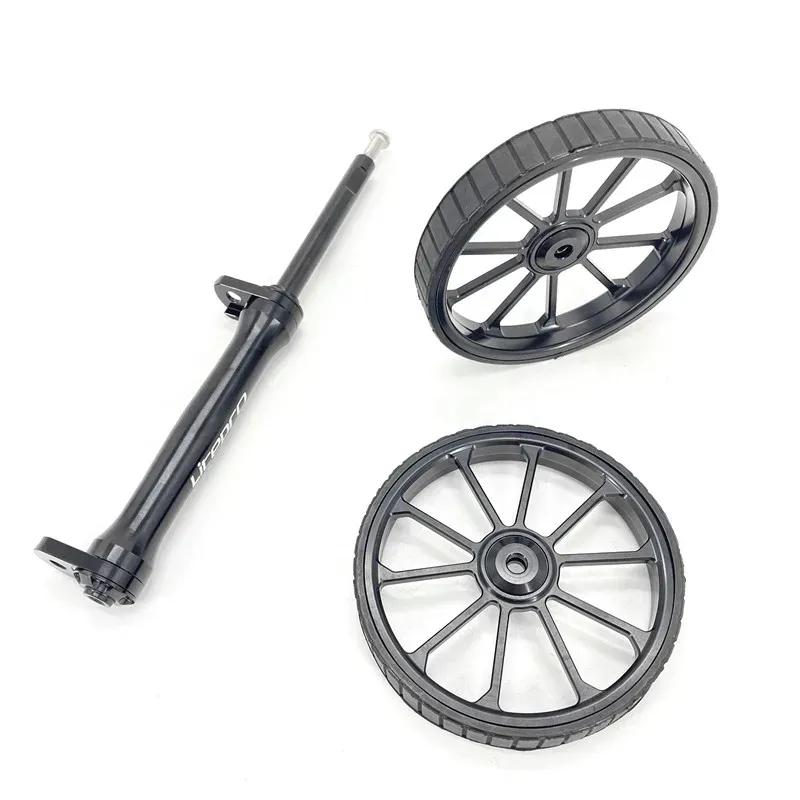 Folding Bike 100mm Easywheel Extension Rod for Brompton Birdy Rear Rack Easy Wheel Telescopic Bar Aluminum Alloy CNC