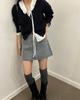 Korean Chic Cotton Jacquard Ribbon Shirt & Cable Knit Vest Set for Women