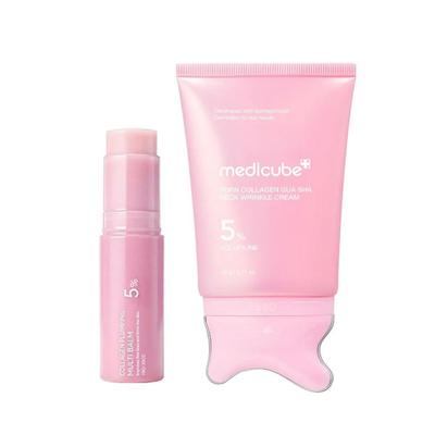 5%Volufiline PDRN Pink Collagen Volume Multi Balm10g and Guasha Neck Cream 90g Set Plumping Duo