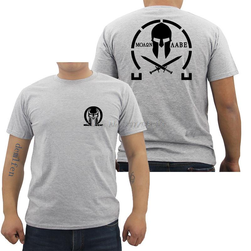 Pánské klasické tričko s grafikou Molon Labe Oboustranné Nová letní móda Pánská trička Krátký rukáv Bavlna Přizpůsobit tričko