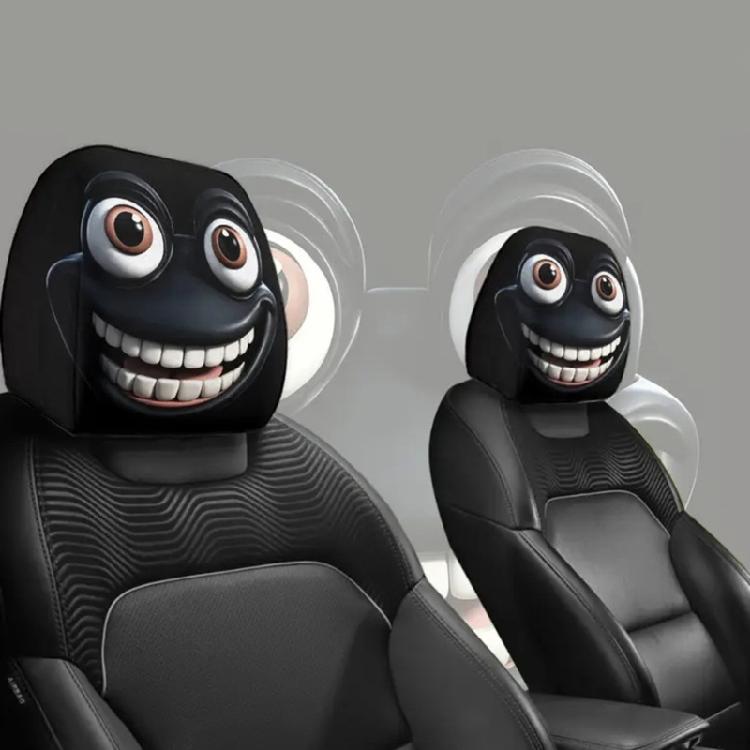 Playful Frogs Car Headrest Covers Easy Install Polyester Fabric Creative Frogs Car Decors Vehicle Interior Protection