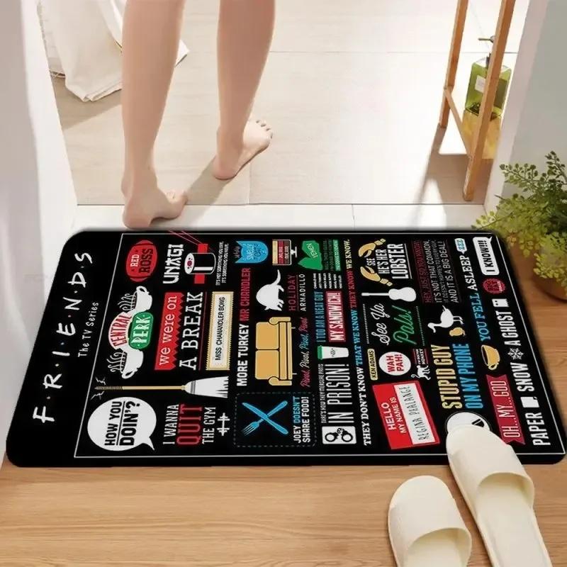 Friends Entrance Floor Mat Living Room Hallway Decoration Carpet Non-slip Easy To Clean Area Rug Home Office Washable Doormats