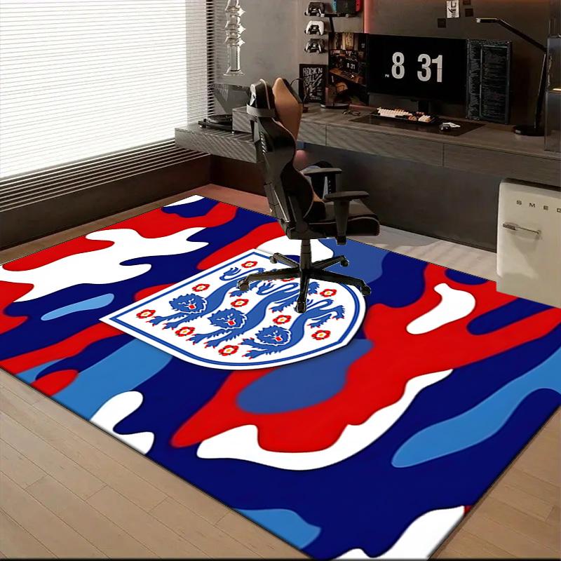 EnglCoat Of Arms Rug for Living Room, Game Rooms, Office, Bedroom, Office Floor Mat Playful Design, fan gifts Christmas decor