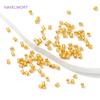 100/200pcs 18K Gold Plated Brass 2mm Tube Crimp End Beads Stopper Spacer Beads For DIY Bracelet Jewelry Making Accessories