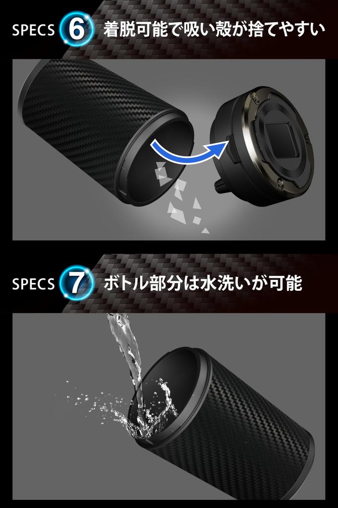 CARMATE Car Blue with No Battery Replacement Compatible with Slim Fully Easy Ash Sports Luxury Carbon Fiber DZ287 Ashtray, LED, Required, Cigarettes,