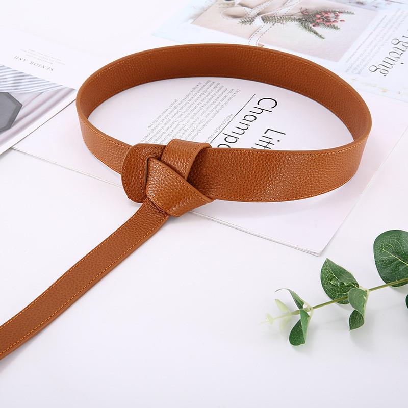 Originální kožený opasek pro ženy s přezkou ve tvaru mašle Elegantní designový dárek pro dospělé