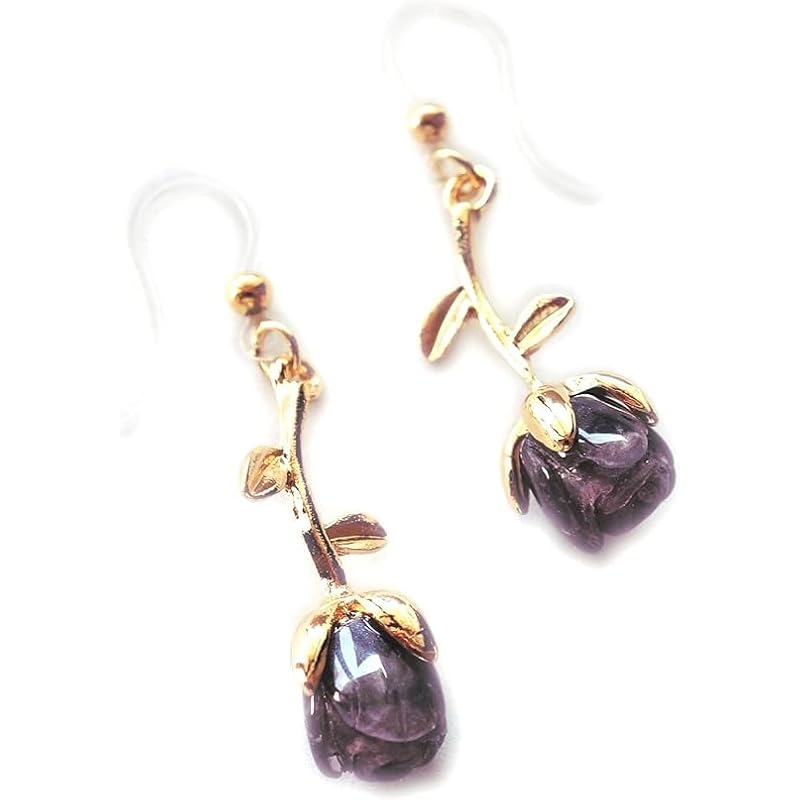 

ennui Na Color rose rose rose of resin made hook earrings (purple gray)