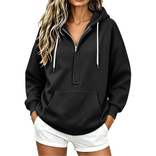 Women's Color Hooded Long Sleeve Pullover Sweatshirt for Casual Everyday Wear