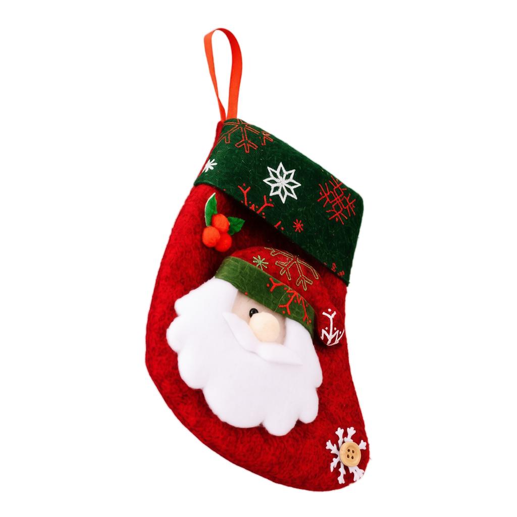 Small Christmas Stocking Ornament, Vintage Hanging Pendant for Christmas Tree and Window Decor, Candy Gift Bag