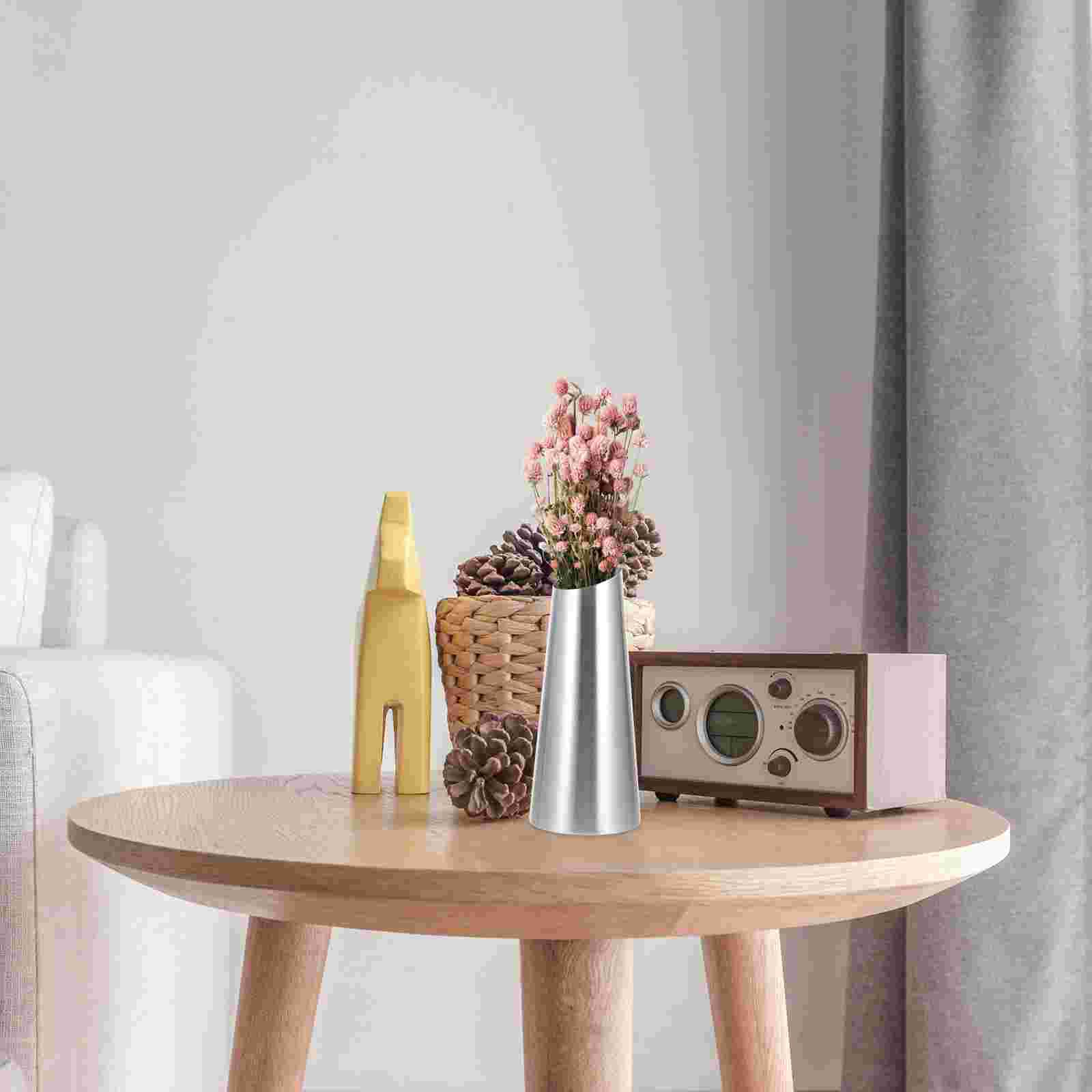 

Stainless Steel Vase Metal Household Flower Flowerpot Desktop Decoration Holder