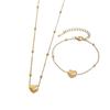 18K Gold Titanium Steel Necklace and Bracelet Set for Women - Niche Design Clavicle Chain Accessories