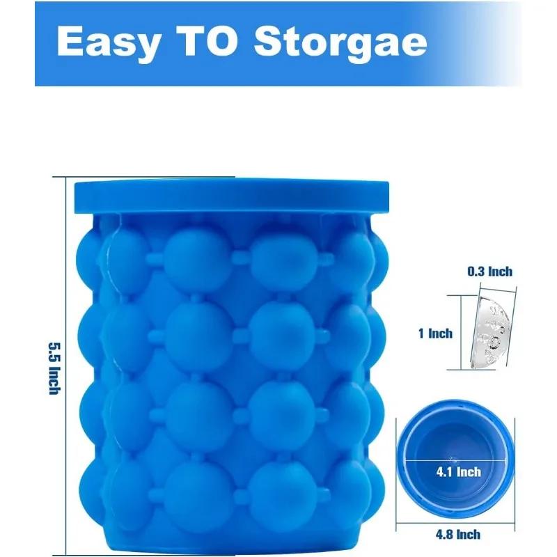 Silicone Ice Bucket Ice Maker Space Saving Ice Cube Maker Bucket Portable Ice Buckets for Any Things Frozen Food Drink and More