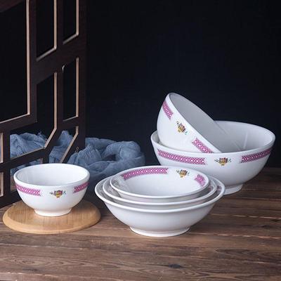 Bol para arroz y sopa vintage con diseño nostálgico de flores rojas - Antiescaldamiento, grande, con diseño de sombrero cónico