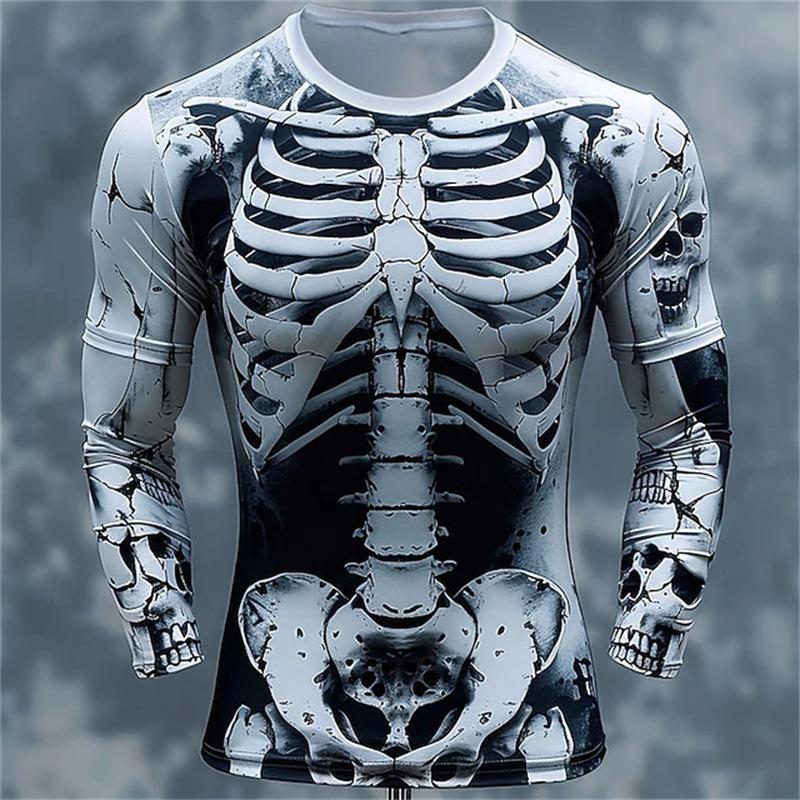 Halloween Horror Skull Skeleton 3D Print T-Shirts Men Woman Fashion Long Sleeve T Shirt Harajuku Pullovers Tees Top Kid Clothing